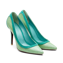 Load image into Gallery viewer, [women&#39;s] From Iris - Veil - pumps - light green stingray x green suede
