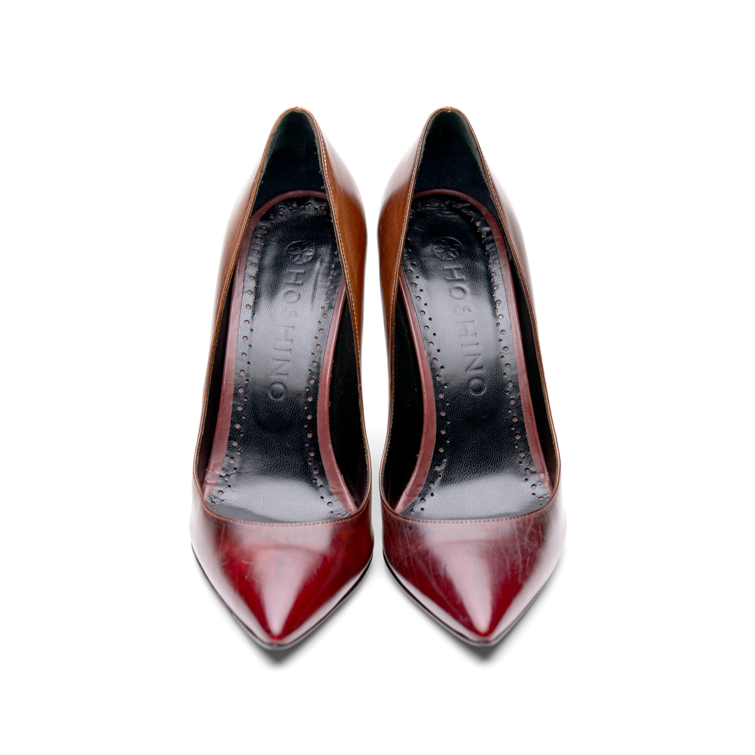 [women's] From Iris - Patine beak - pumps - burgundy x brown patina baby calfskin