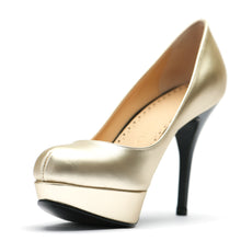 Load image into Gallery viewer, [women&#39;s] reunion - plain pumps - champagne metallic leather
