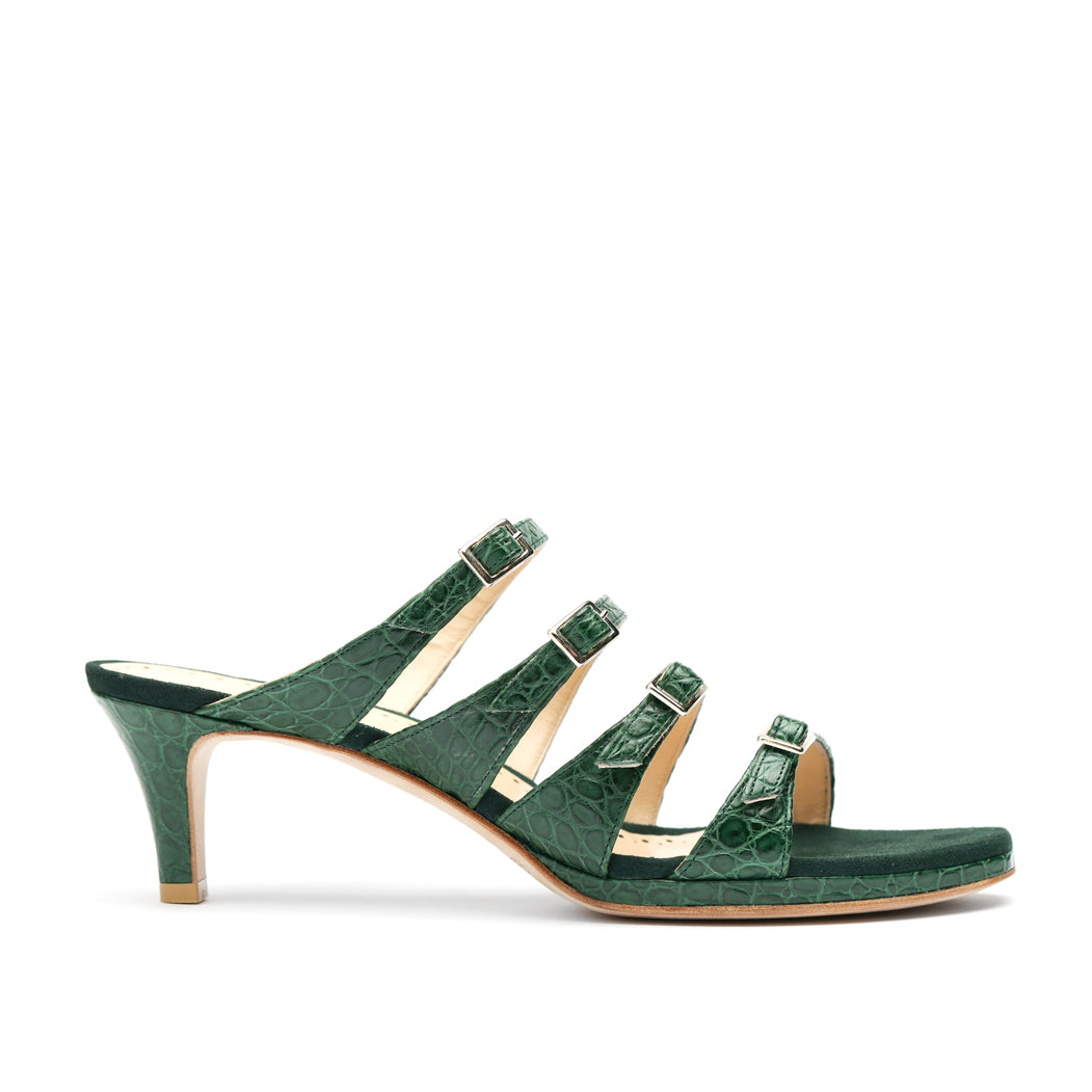 [women's] reunion - quattro sandals - green crocodile