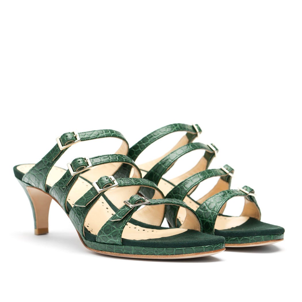 [women's] reunion - quattro sandals - green crocodile