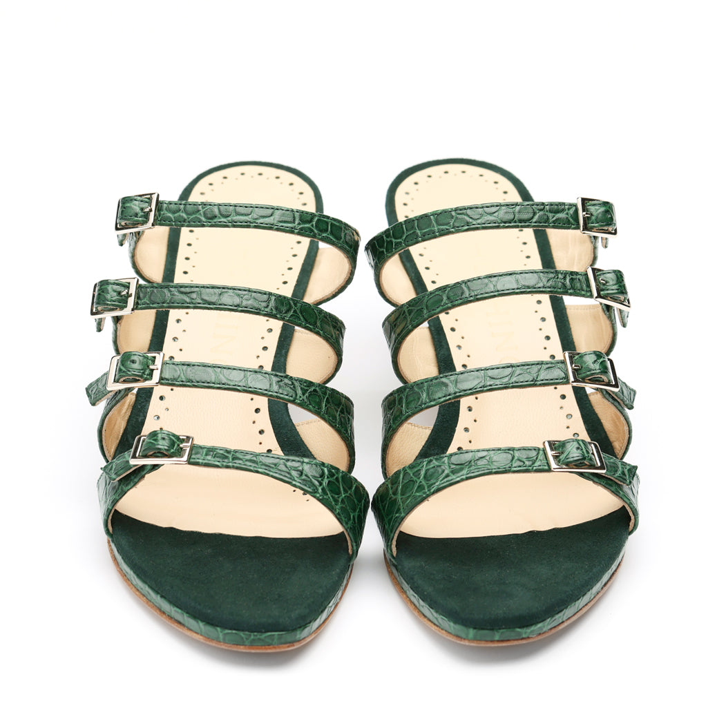 [women's] reunion - quattro sandals - green crocodile