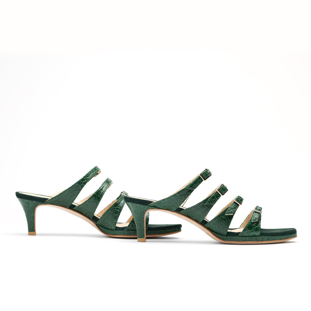 [women's] reunion - quattro sandals - green crocodile