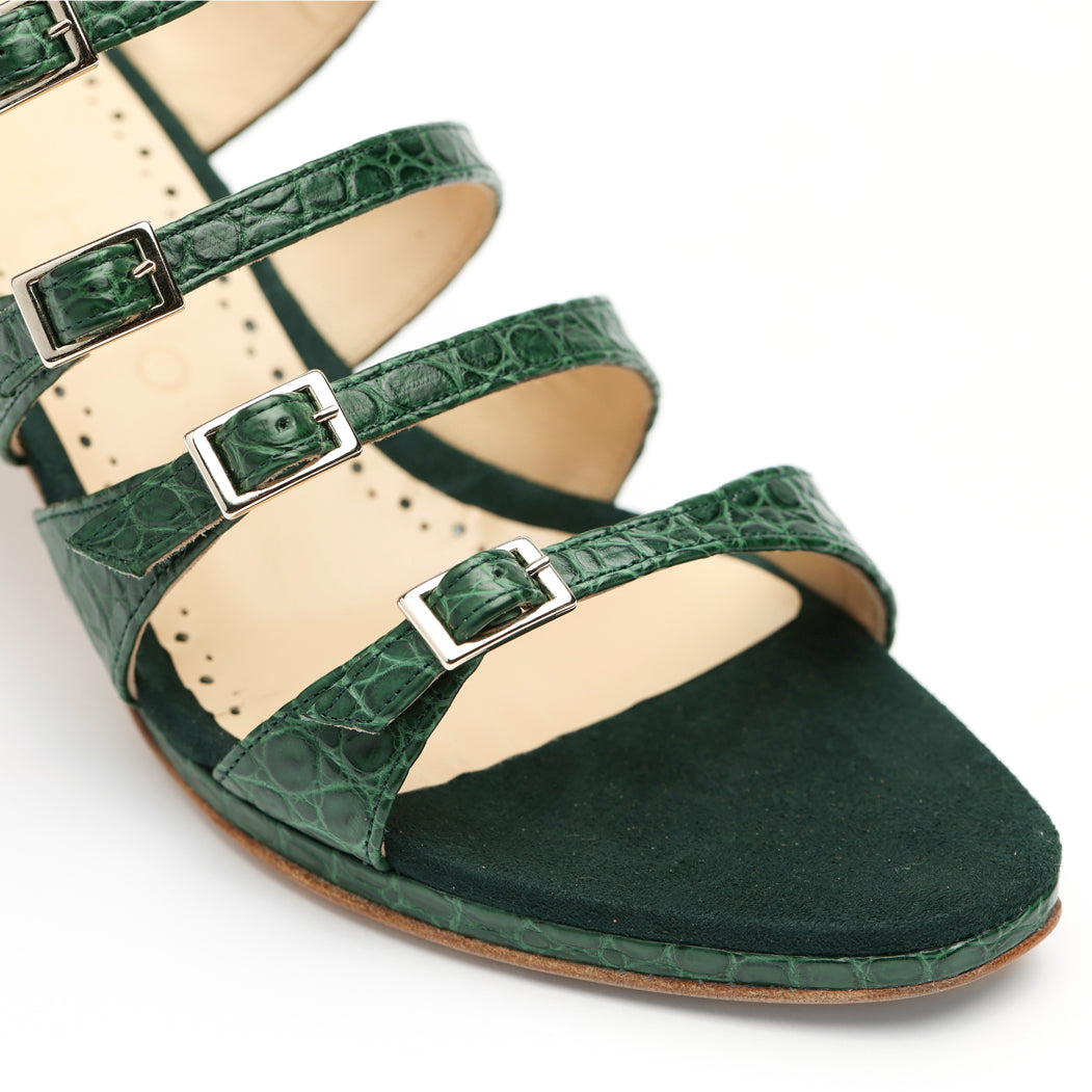 [women's] reunion - quattro sandals - green crocodile