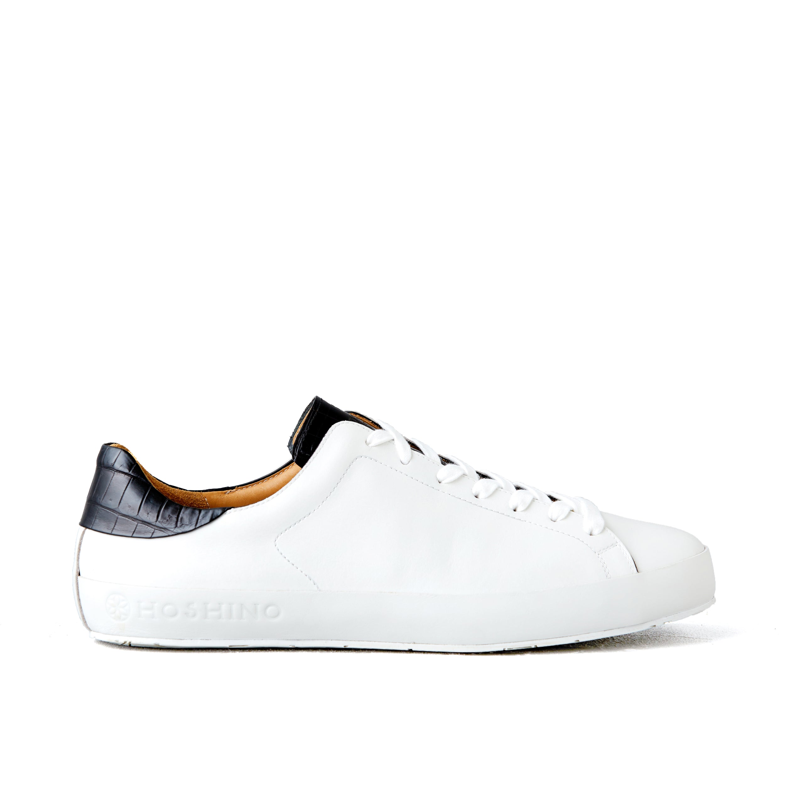 [men's] Liberte - low-top sneakers - combination tongue black and white crocodile