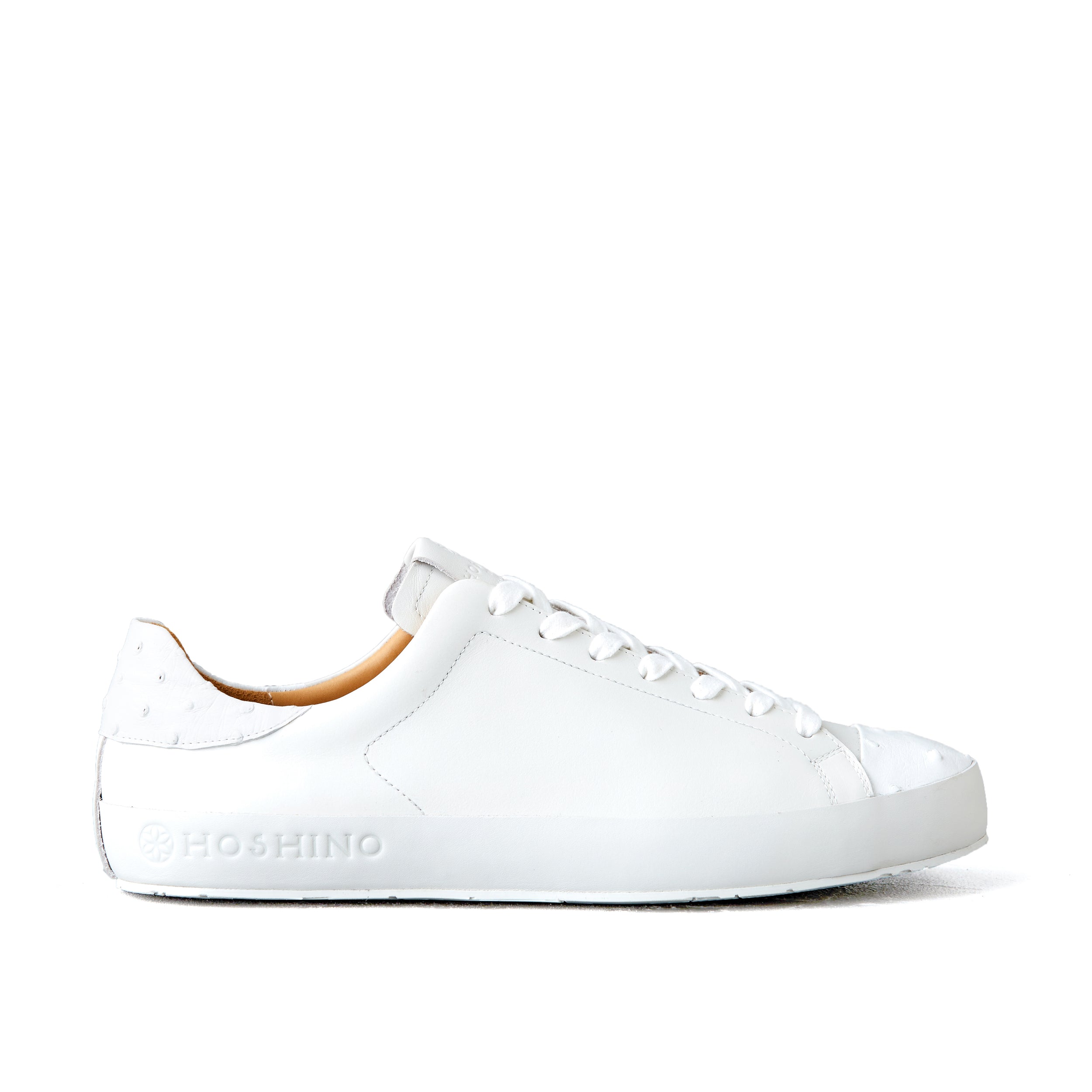 [men's] Liberte - low-top sneakers - combination toe white on white ostrich
