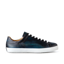 Load image into Gallery viewer, [men&#39;s] Liberte - low-top sneakers - black x green patina calfskin
