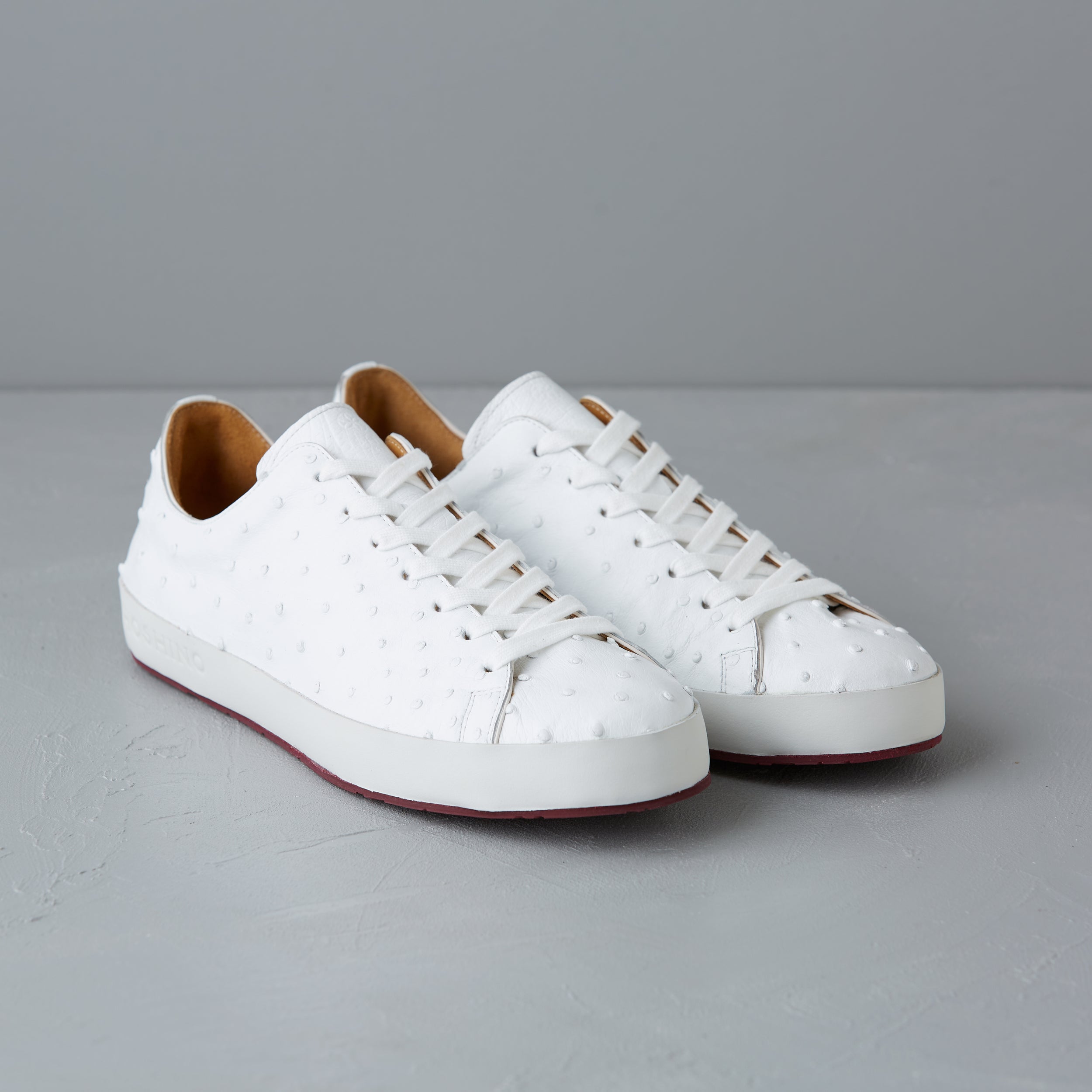 [men's] Liberte - low-top sneakers - white ostrich