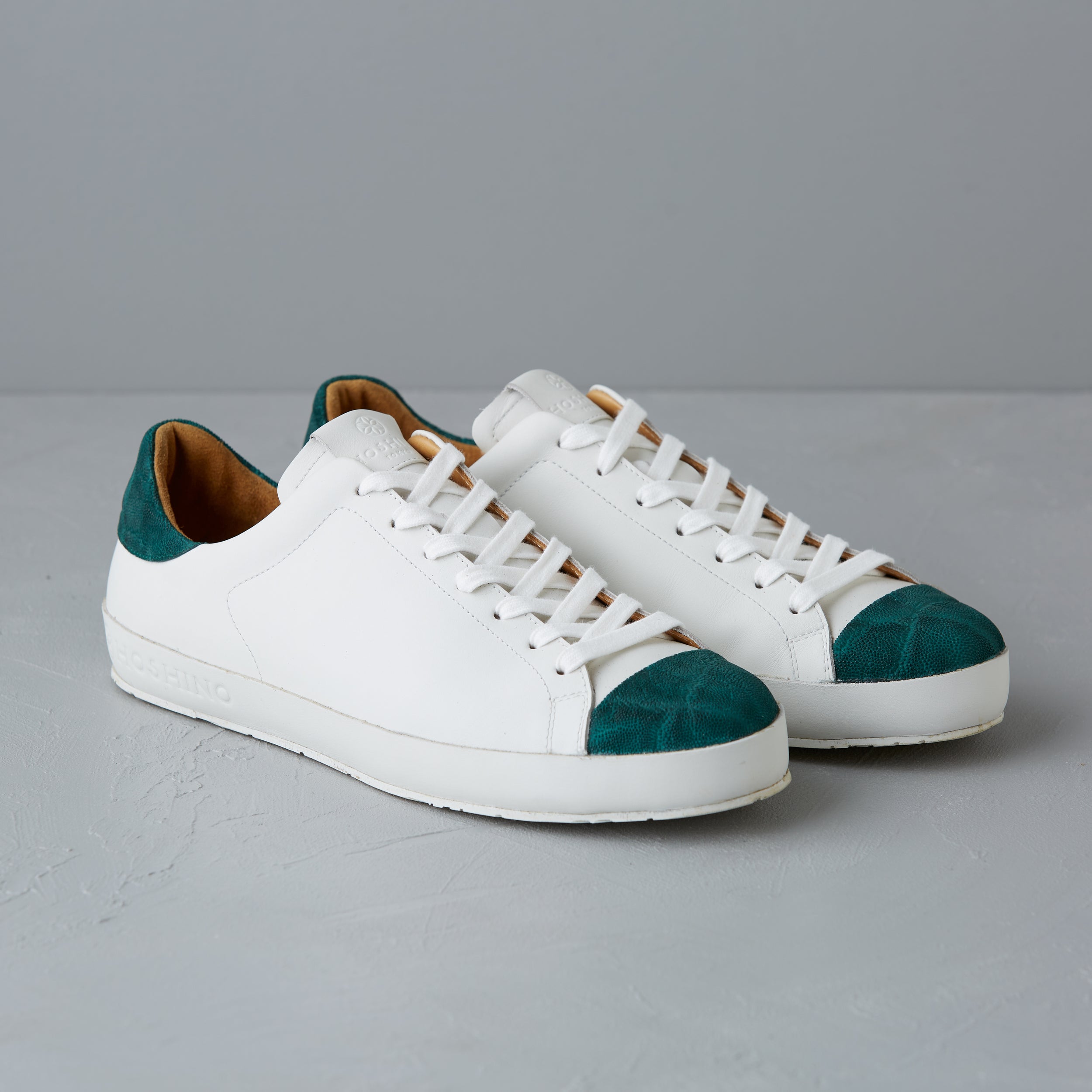 [men's] Liberte - low-top sneakers - combination toe white x green elephant