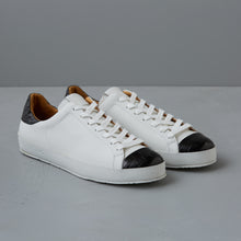 Load image into Gallery viewer, [men&#39;s] Liberte - low-top sneakers - combination toe white x black crocodile
