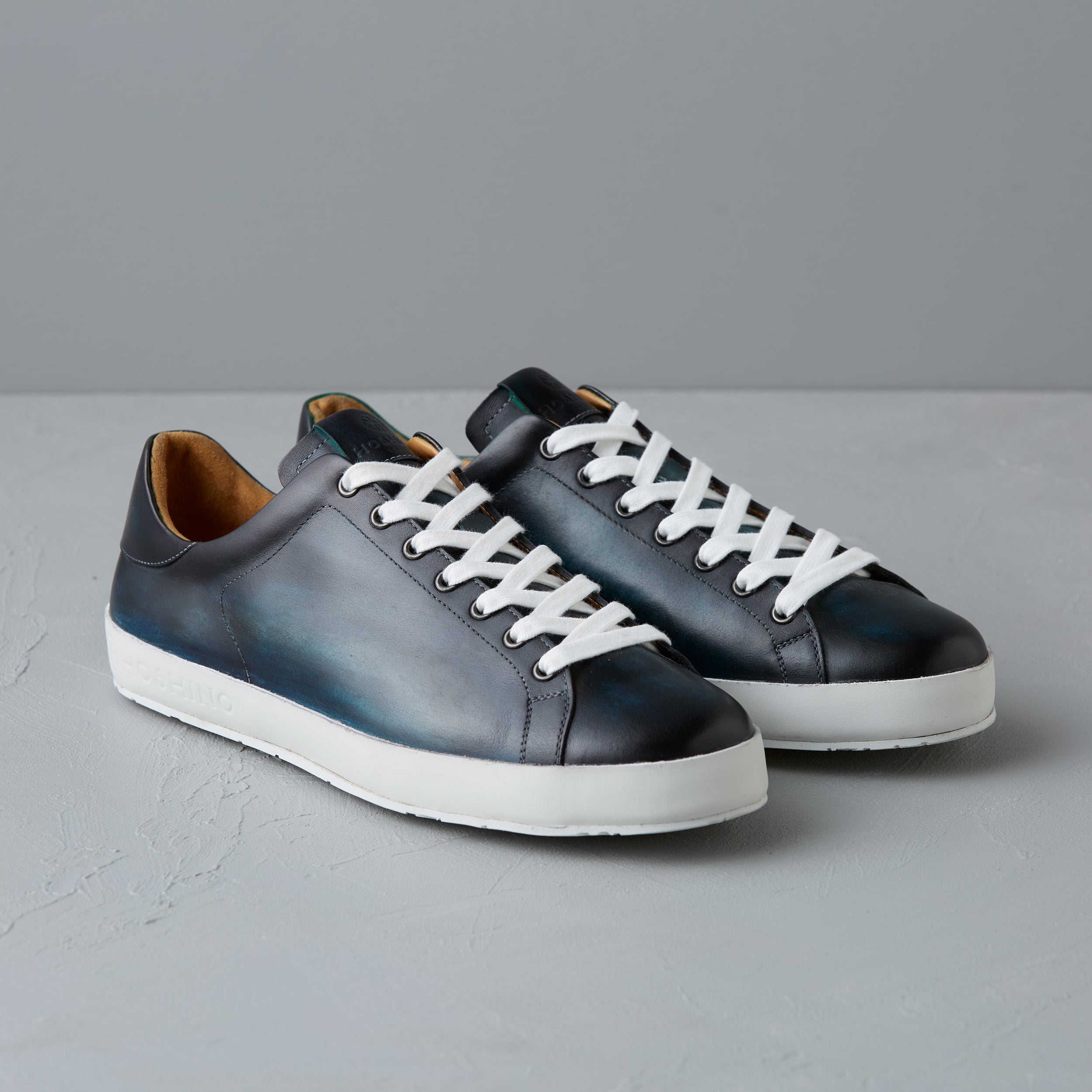 [men's] Liberte - low-top sneakers - black x green patina calfskin