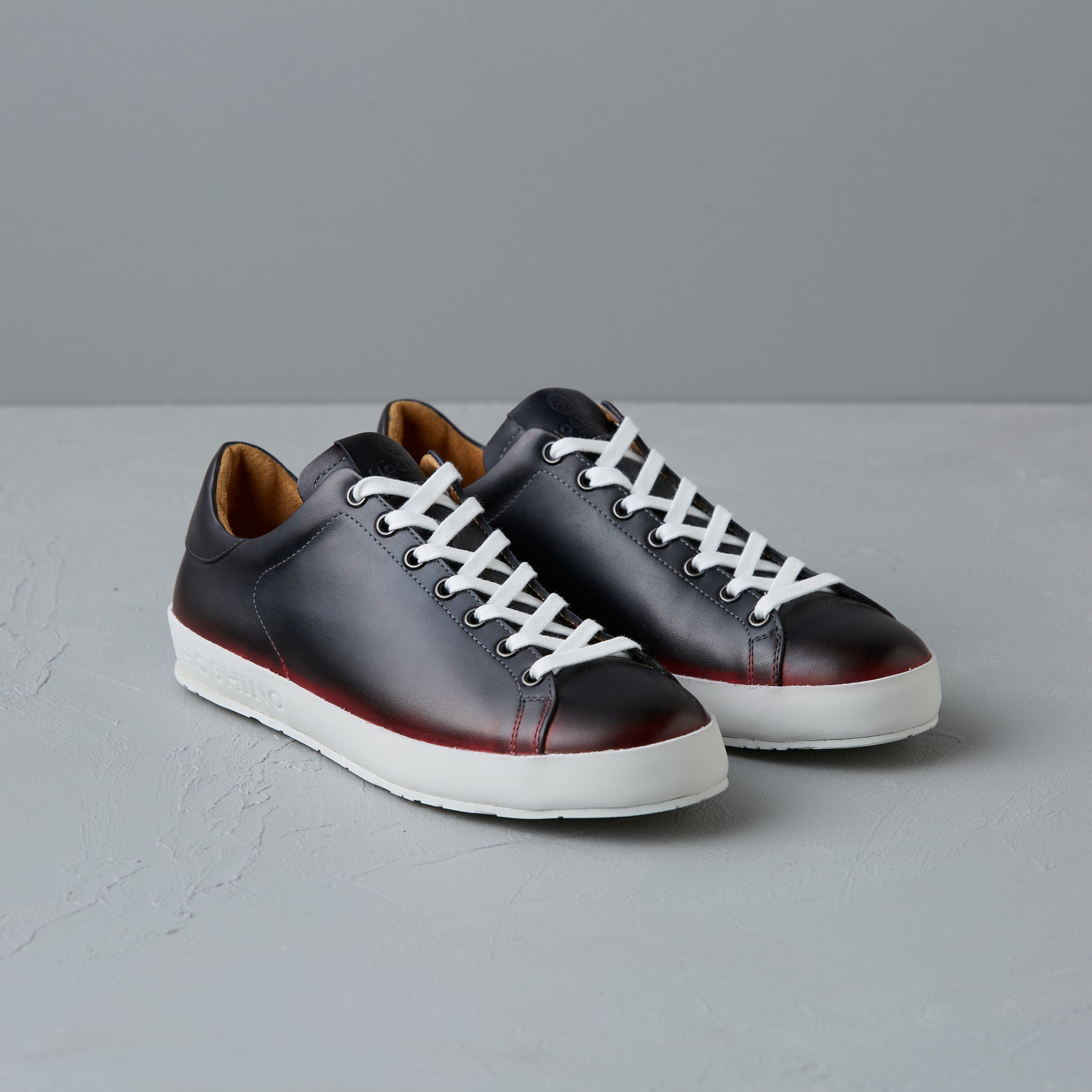 [women's] Liberte - low-top sneakers - red x black patina calfskin