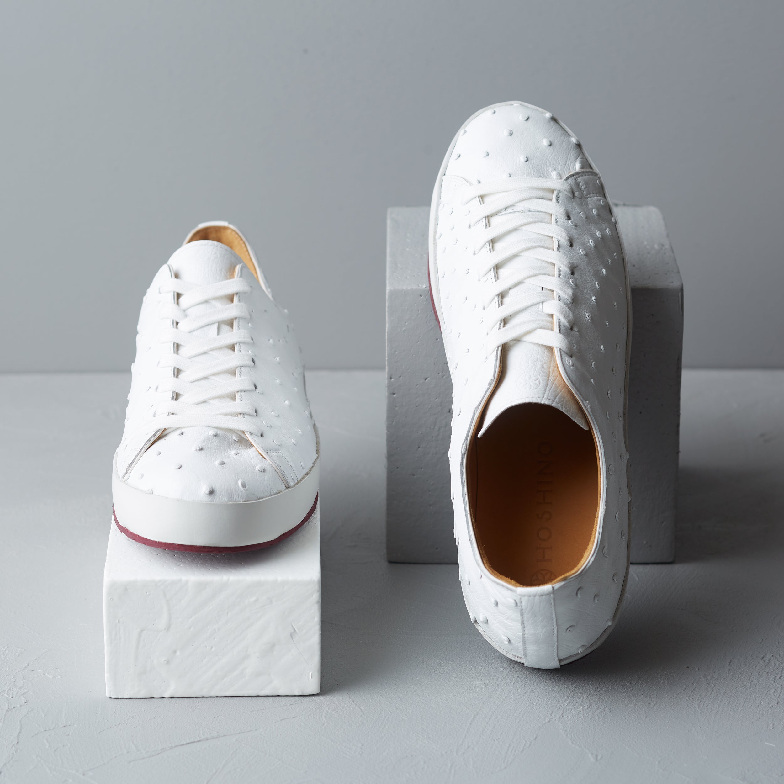 [men's] Liberte - low-top sneakers - white ostrich