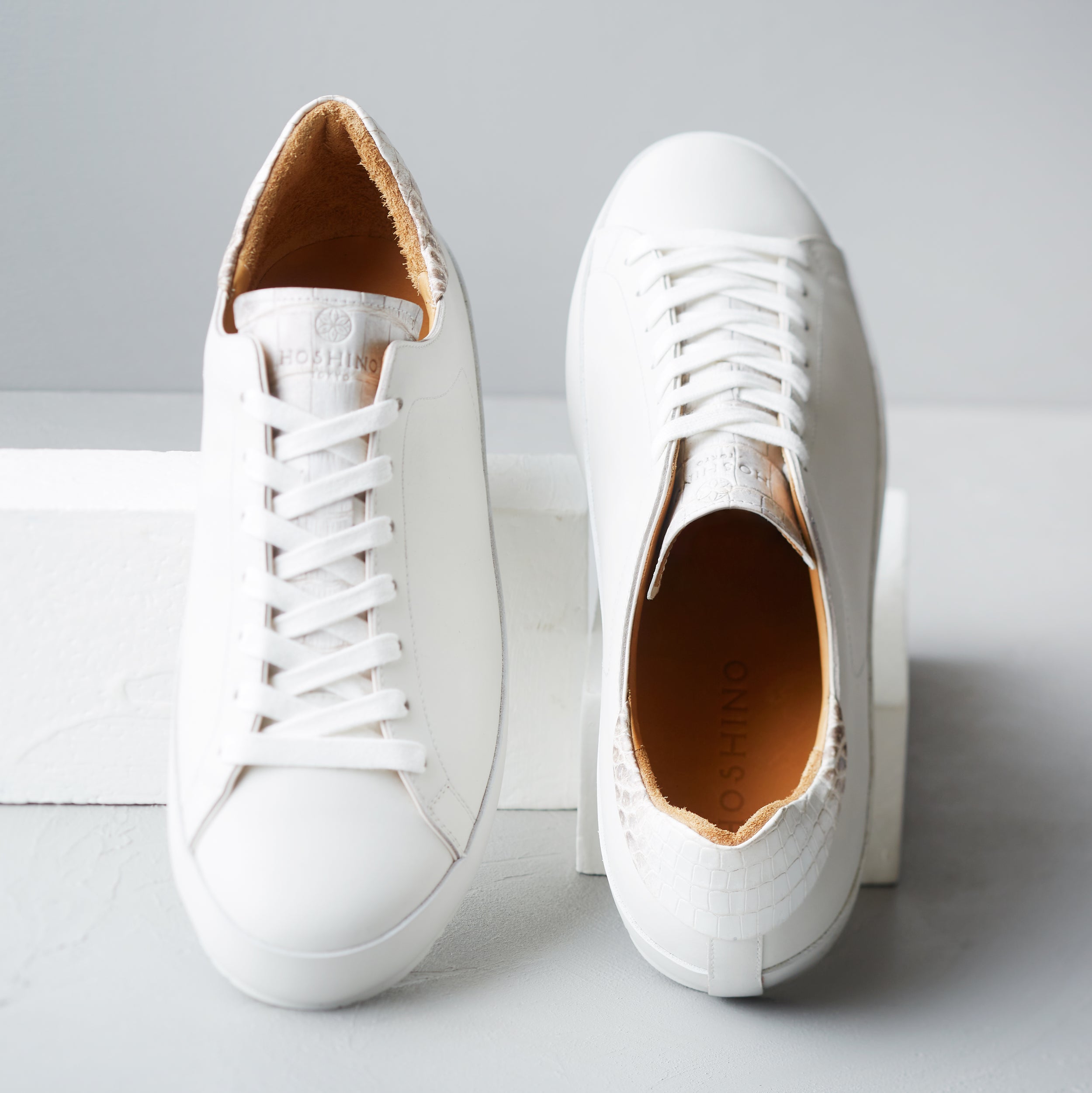 [men's] Liberte - low-top sneakers - combination tongue white on white crocodile