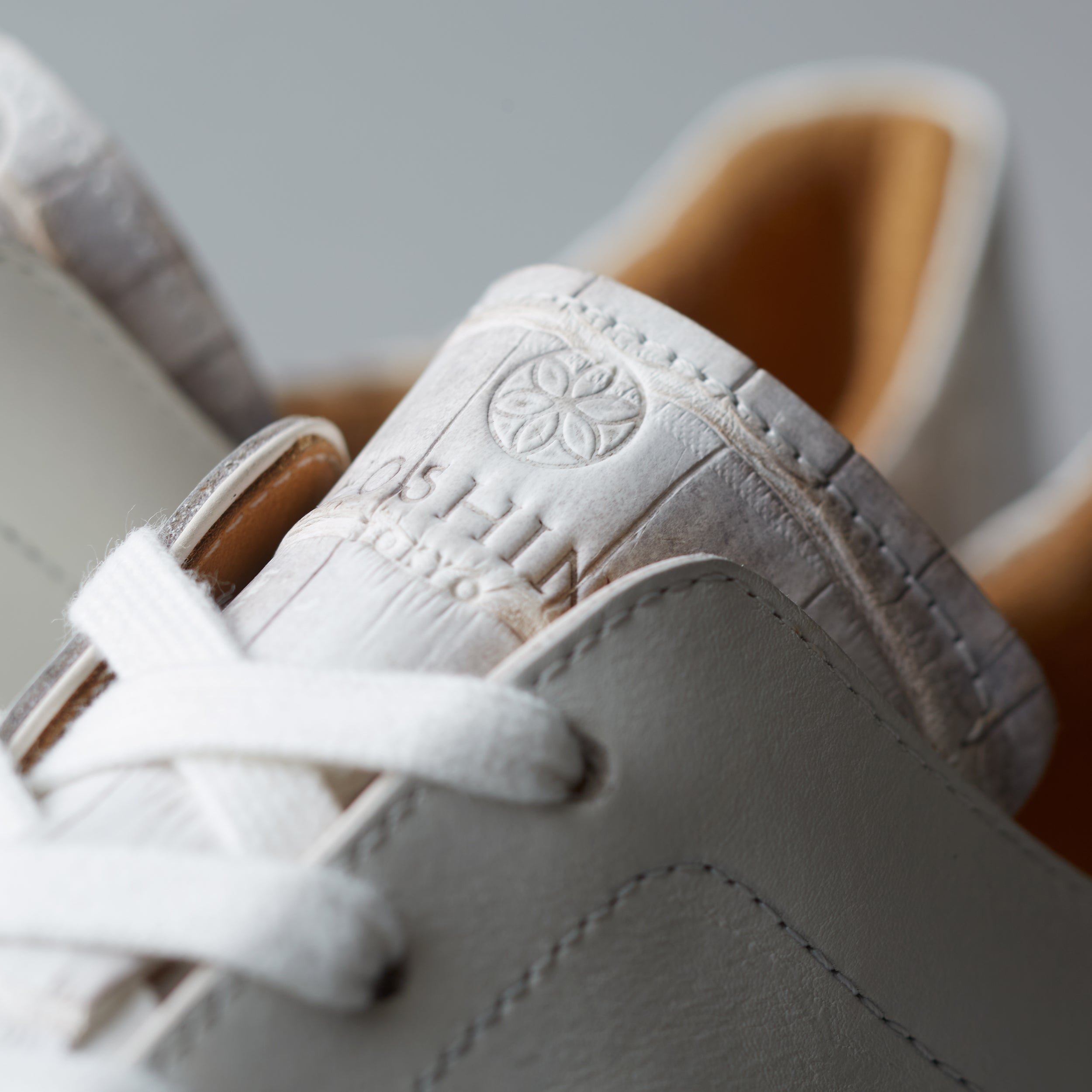 [men's] Liberte - low-top sneakers - combination tongue white on white crocodile