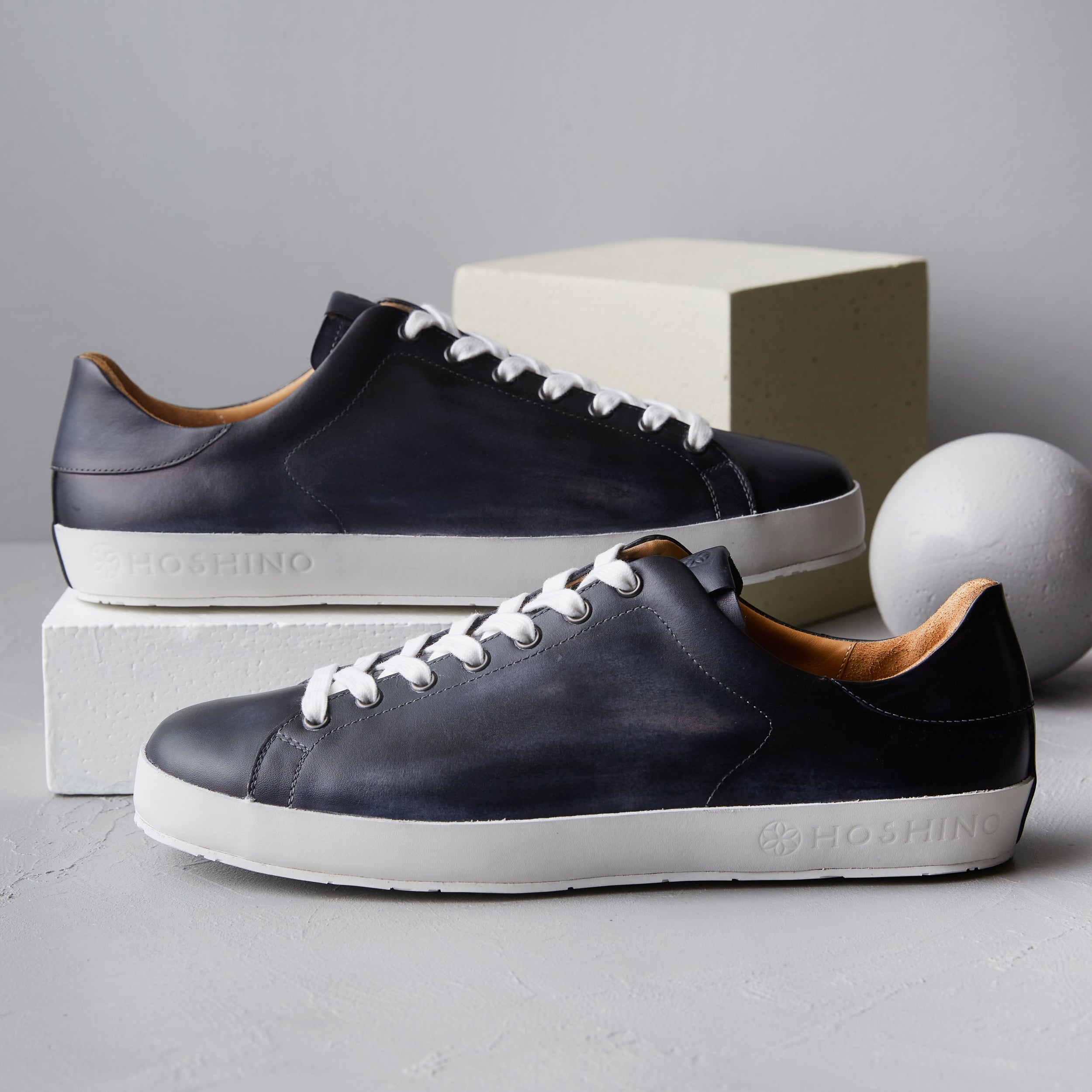 [men's] Liberte - low-top sneakers - black x gray patina calfskin