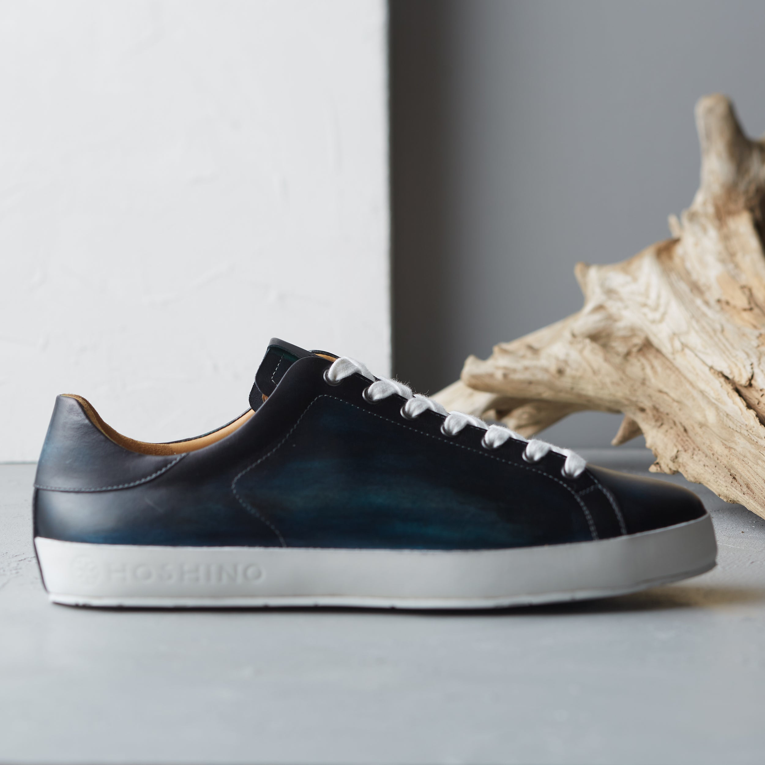 [men's] Liberte - low-top sneakers - black x green patina calfskin