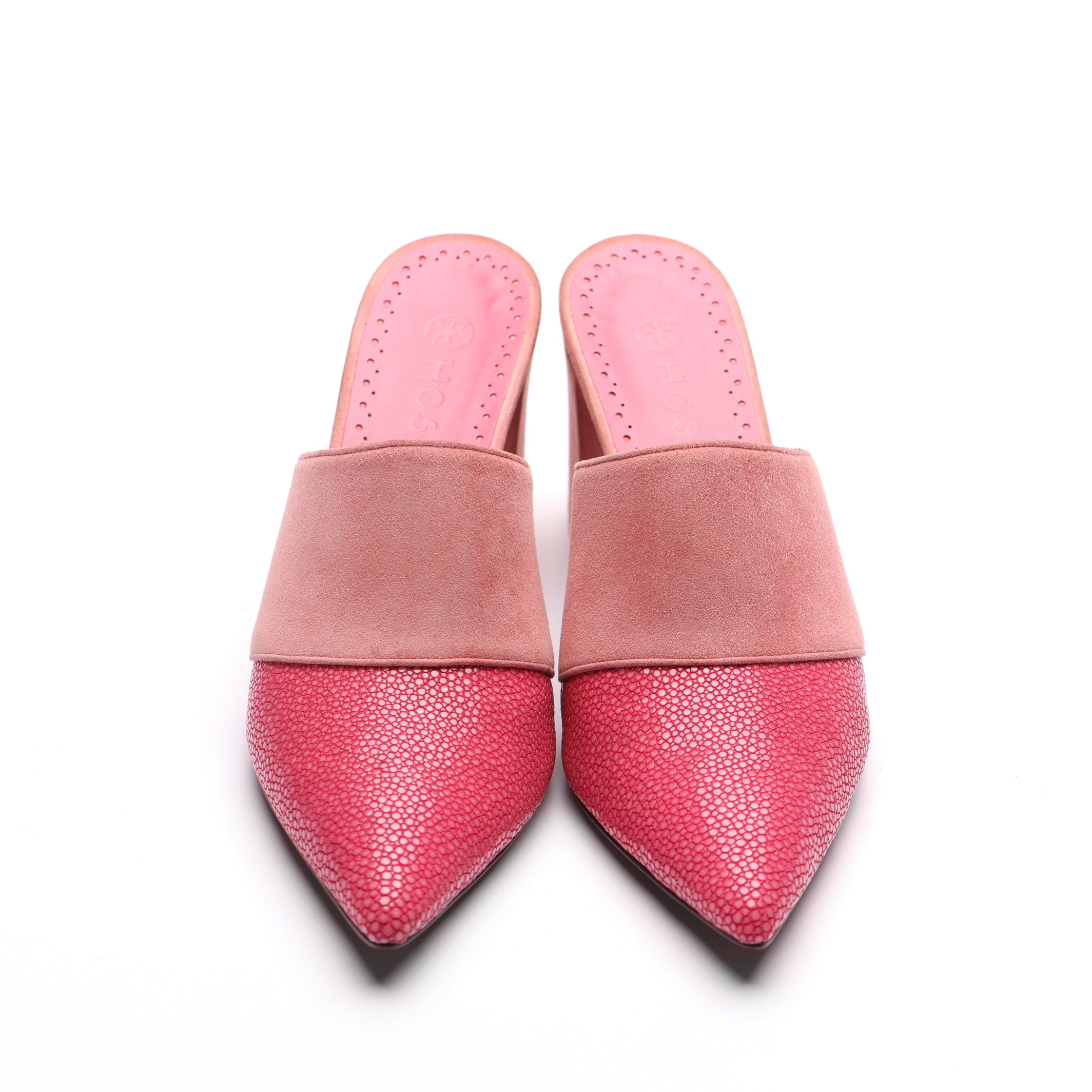[women's] From Iris - combination mules - pink suede x stingray