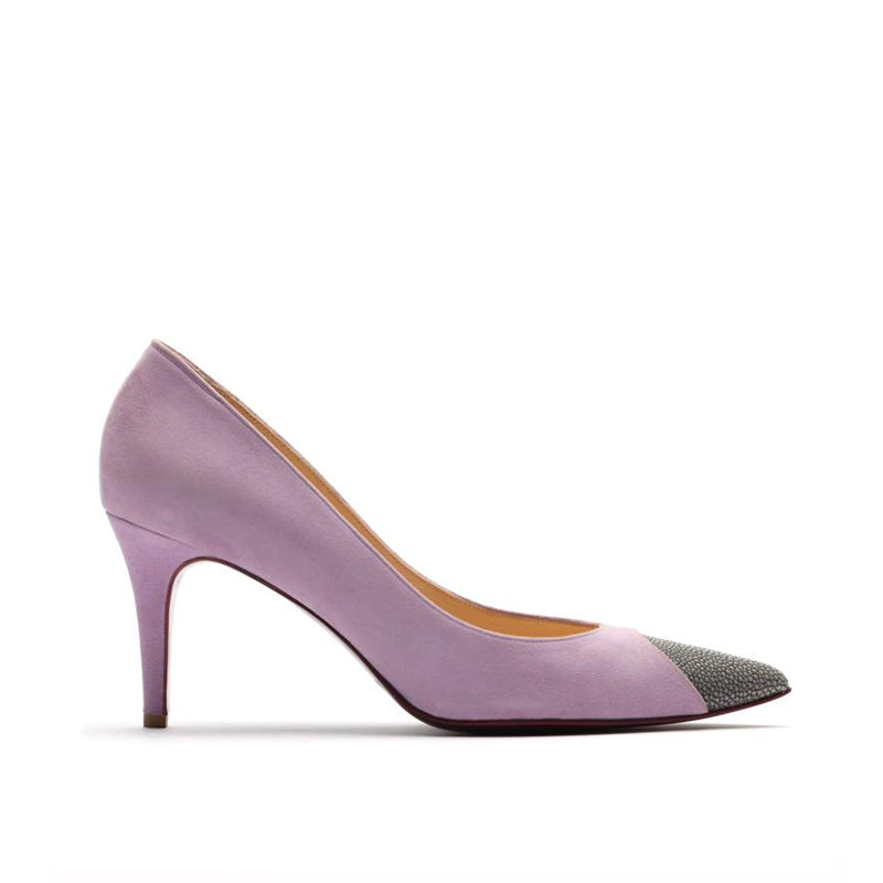 [women's] From Iris - Arc - combination pumps - lavender suede x gray stingray