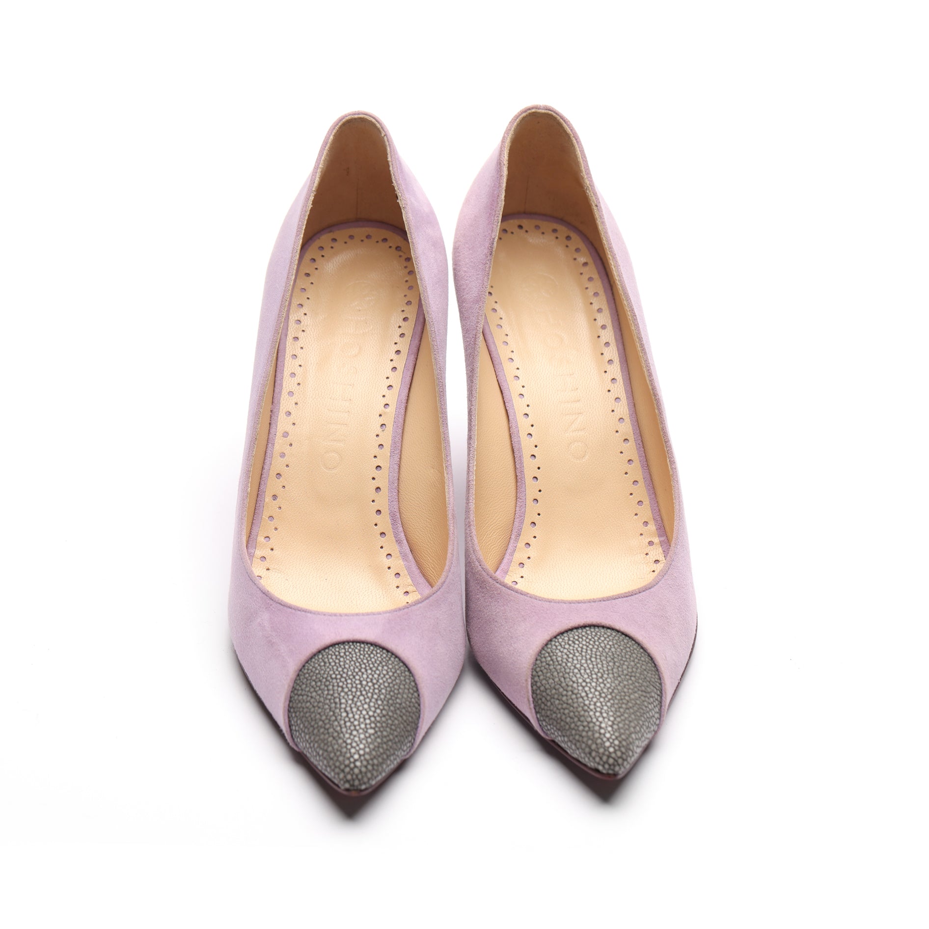 [women's] From Iris - Arc - combination pumps - lavender suede x gray stingray